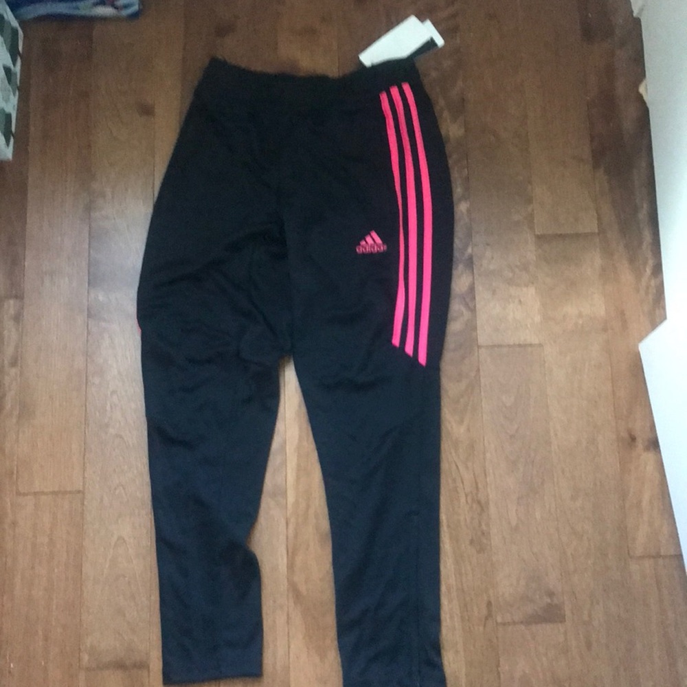 Adidas striped pink joggers